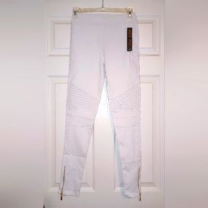 NWT White Moto Leggings by New Mix